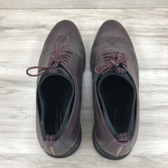 Cole Haan Oxfords Mens 10.5 Grand OS Holland Long Burgundy Leather Wingtip Shoes main image 11